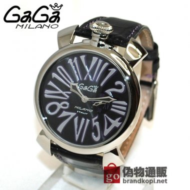 GaGa MILANO （ガガミラノ） 時計 腕時計 MANUALE マニュアーレ マヌアーレ スリム 46mm ブラック レザー/パープル/シルバー 5084.01 508401 メンズ レディース|ガガミラノ時計スーパーコピー品