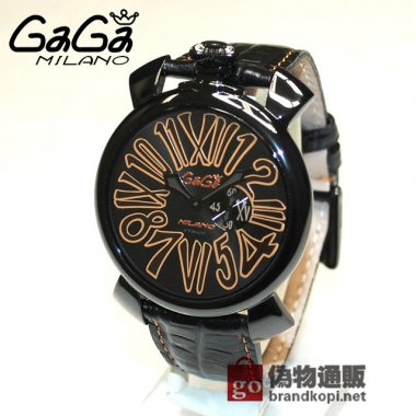 GaGa MILANO （ガガミラノ） 時計 腕時計 MANUALE マニュアーレ マヌアーレ スリム 46mm ブラック レザー/ゴールド 5086.01 508601 メンズ レディース|ガガミラノ時計スーパーコピー品
