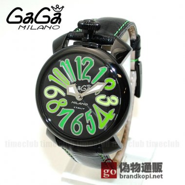 GaGa MILANO （ガガミラノ） 時計 腕時計 MANUALE マニュアーレ マヌアーレ 40mm ブラック レザー/ブラック/グリーン 5022.03 502203 5022.3 50223 レディース|ガガミラノ時計スーパーコピー品