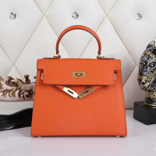 HERMES エルメス ケリーバッグ 人気！2WAY ショルダーバッグ HERMES Kelly ケリーバッグ レザー ゴールド金具Kelly019