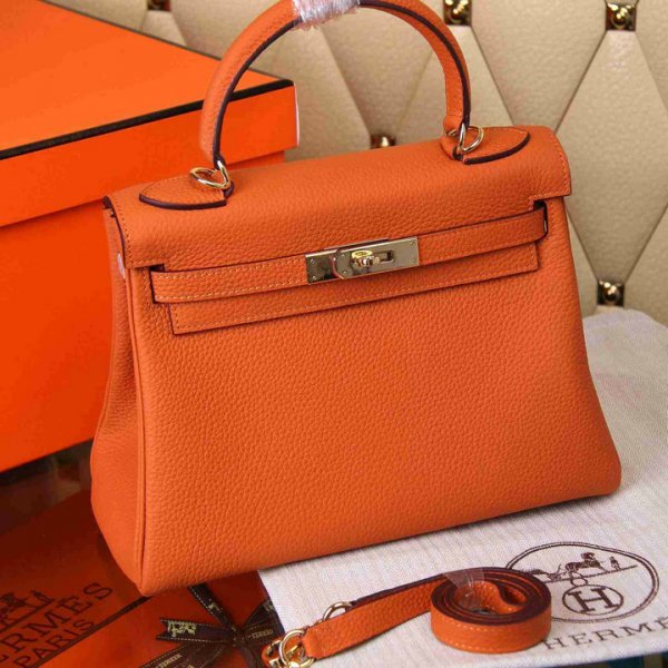 HERMES エルメス ケリーバッグ 人気！2WAY ショルダーバッグ HERMES Kelly ケリーバッグ レザー ゴールド金具Kelly003
