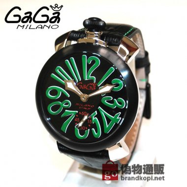 GaGa MILANO （ガガミラノ） 時計 腕時計 MANUALE マニュアーレ マヌアーレ 48mm ブラックレザー/グリーン 5013.02S 501302S 5013.2S 50132S メンズ スイスメイド