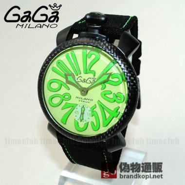 GaGa MILANO （ガガミラノ） 時計 腕時計 MANUALE マニュアーレ マヌアーレ 48mm ブラック/グリーン 5016.11S 501611S メンズ スイスメイド|ガガミラノ時計スーパーコピー品
