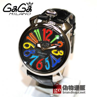 GaGa MILANO （ガガミラノ） 時計 腕時計 MANUALE マニュアーレ マヌアーレ 40mm ブラック レザー/マルチカラー/シルバー 5020.2 BK 50202 BK レディース|ガガミラノ時計スーパーコピー品