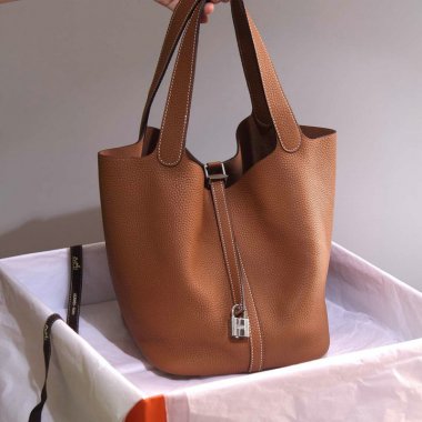 HERMES エルメス 21 トートバッグ カデナ付き MM ハンドバッグ ピコタンロックMM トリヨン シルバー金具H1048-011