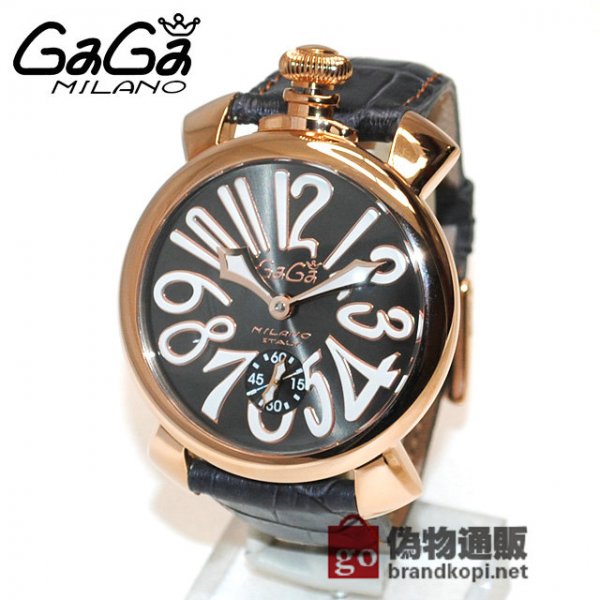 GaGa MILANO （ガガミラノ） 時計 腕時計 MANUALE マニュアーレ マヌアーレ 48mm グレー レザー/ゴールド/ホワイト 5011.07S 501107S 5011.7S 50117S メンズ スイスメイド|ガガミラノ時計スーパーコピー品