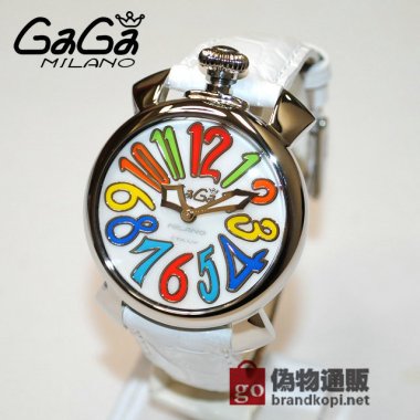 GaGa MILANO （ガガミラノ） 時計 腕時計 MANUALE マニュアーレ マヌアーレ 40mm ホワイト レザー/マルチカラー/シルバー 5020.1 50201 レディース|ガガミラノ時計スーパーコピー品