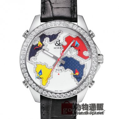 Jacob&co ジェイコブ 5タイムゾーン ダイヤモンド コレクション ワールドマップ【JC-126D】 Five Time