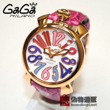 GaGa MILANO （ガガミラノ） 時計 腕時計 MANUALE マニュアーレ マヌアーレ 40mm ピンク レザー/ホワイトシェル/ゴールド 5021.1 50211 レディース|ガガミラノ時計スーパーコピー品