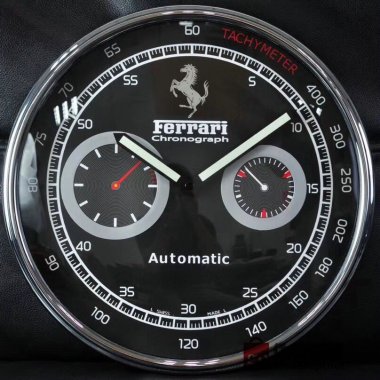☆Ferrari 壁掛け時計 展示用掛け時計で安価な電波掛時計 インテリア＆キッチン のお洒落な掛け時計 上品☆GZ077
