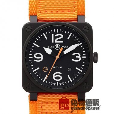 BELL＆ROSS ベル＆ロス 時計 BR03-92 カーボンオレンジ リミテッド【BR0392-O-CA/SRB】 BR03