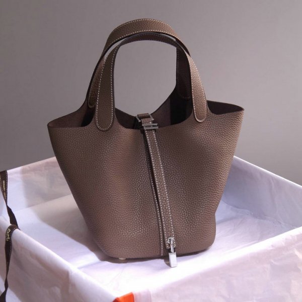HERMES エルメス 21 トートバッグ カデナ付き MM ハンドバッグ ピコタンロックMM トリヨン シルバー金具H1048-014