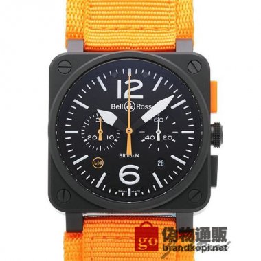 BELL＆ROSS ベル＆ロス 時計 BR03-94 カーボンオレンジ リミテッド【BR0394-O-CA/SRB】 BR03
