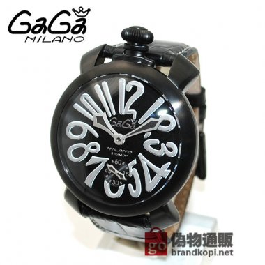 GaGa MILANO （ガガミラノ） 時計 腕時計 MANUALE マニュアーレ マヌアーレ 48mm ブラックレザー/ホワイト 5012.06S 501206S 5012.6S 50126S メンズ スイスメイド|ガガミラノ時計スーパーコピー品
