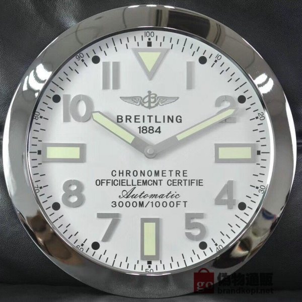 ☆BREITLING ブライトリング 壁掛け時計 展示用掛け時計で安価な電波掛時計 インテリア＆キッチン のお洒落な掛け時計 上品☆GZ068