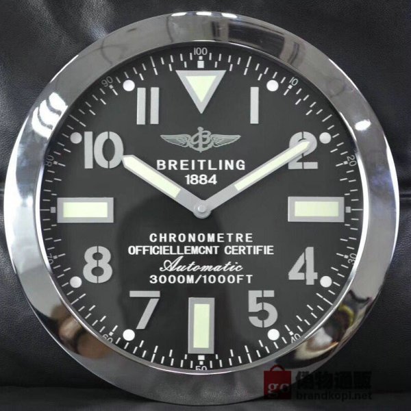 ☆BREITLING ブライトリング 壁掛け時計 展示用掛け時計で安価な電波掛時計 インテリア＆キッチン のお洒落な掛け時計 上品☆GZ069