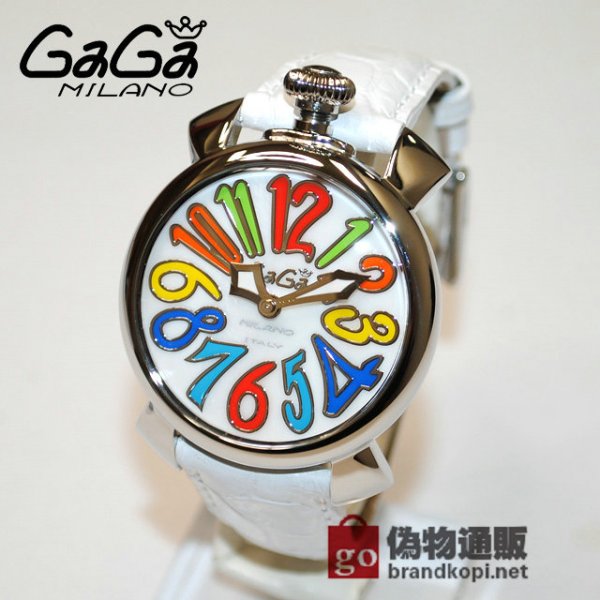 GaGa MILANO （ガガミラノ） 時計 腕時計 MANUALE マニュアーレ マヌアーレ 40mm ホワイト レザー/マルチカラー/シルバー 5020.1 50201 レディース|ガガミラノ時計スーパーコピー品