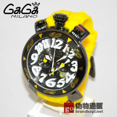 GaGa MILANO （ガガミラノ） 時計 腕時計 クロノ 48mm イエロー ラバー/ガンメタル 60546Y 6054.6 メンズ|ガガミラノ時計スーパーコピー品