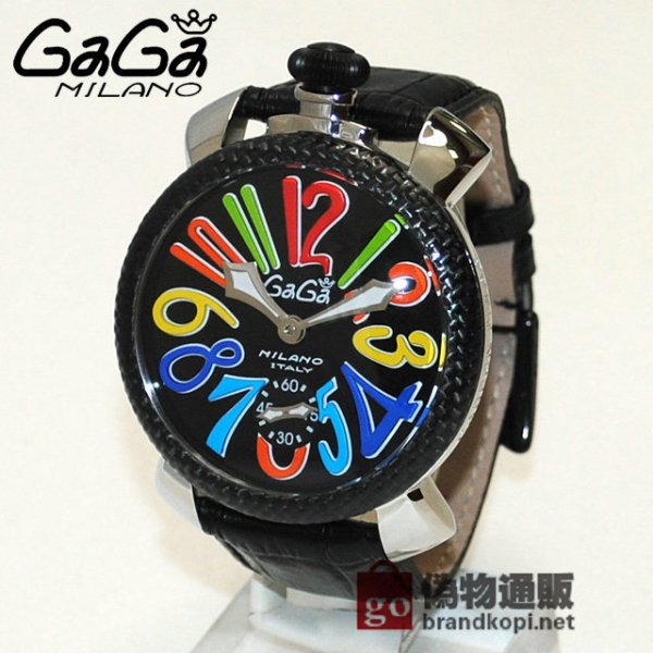 GaGa MILANO （ガガミラノ） 時計 腕時計 MANUALE マニュアーレ マヌアーレ 48mm ブラック レザー/シルバー/マルチ 5015.01S 501501S 5015.1S 50151S メンズ スイスメイド|ガガミラノ時計スーパーコピー品