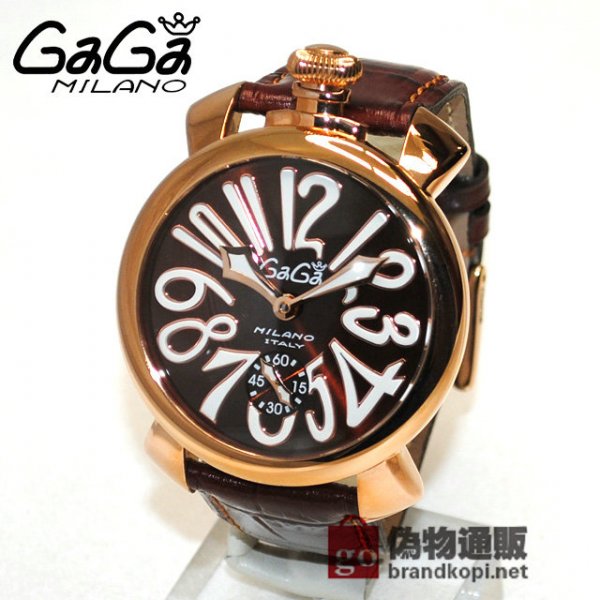 GaGa MILANO （ガガミラノ） 時計 腕時計 MANUALE マニュアーレ マヌアーレ 48mm ブラウン レザー/ゴールド 5011.01S 501101S 5011.1S 50111S メンズ スイスメイド