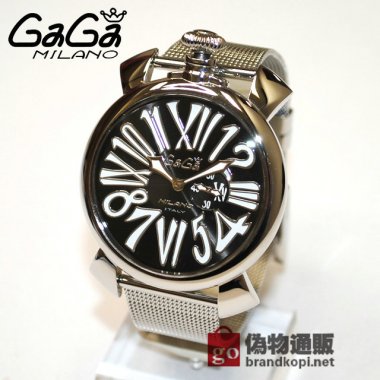 GaGa MILANO （ガガミラノ） 時計 腕時計 MANUALE マニュアーレ マヌアーレ スリム 46mm シルバー ブレス/ブラック/シルバー 5080.2 50802 メンズ レディース|ガガミラノ時計スーパーコピー品