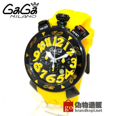 GaGa MILANO （ガガミラノ） 時計 腕時計 クロノ 48mm イエロー ラバー/ブラック 60544 Y 6054.4 メンズ|ガガミラノ時計スーパーコピー品
