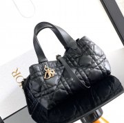DIOR 2822 カーフレザー、レザー グレンチェック、刺繍、レター ブラック、ベージュ ハンドバッグ、ハンドバッグ、カードケース 小 新作 サイズ:23x14x12cm