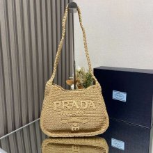 PRADA 1BC186 編み 斜め掛けバッグ 編み 33x22cm サイズ:33x22cm