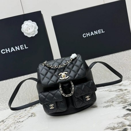 CHANEL AS3860 カーフレザー 菱格紋 ゴールド リュックサック 大 20.5×20×11.5cm サイズ:20.5×20×11.5cm