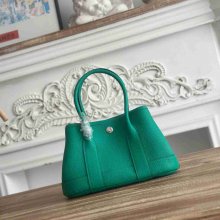 HERMES ガーデン 23cm カーフレザー ミントグリーン ハンドバッグ セミハンドメイド 23cm Garden 23cm サイズ:23cm