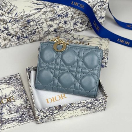 DIOR S6037UBHZ カロ?ダリア 長財布 藤編みラム革 サイズ:11.5x9cm