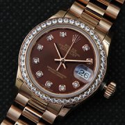ROLEX デイトジャスト ピンクゴールド 全面ダイヤベゼル 品質保証