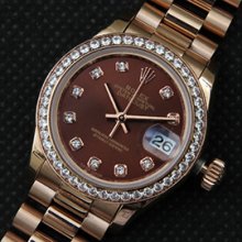 ROLEX デイトジャスト ピンクゴールド 全面ダイヤベゼル 品質保証