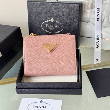 PRADA 1ML050 短財布 サフィアーノ十字紋 牛皮 サイズ:10x9cm
