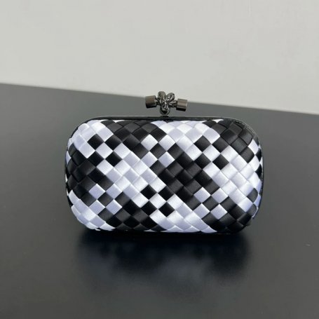 BOTTEGA VENETA BV 8651 ノット イブニングバッグ シルク編み蛇皮トリム 16x10cm サイズ:16x10cm