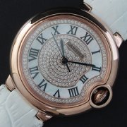 CARTIER バロンブルー 白文字盤 一部ダイヤ 18Kピンクゴールド 在庫即発