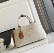 PRADA 1BG554 キャンバス、リネン プリント 斜め掛けバッグ、ショルダーバッグ、ハンドバッグ、ハンドバッグ ソフトラックス、編み、クラシック 33x20x19cm サイズ:33x20x19cm