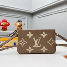 LOUIS VUITTON M80787 ダブルジップポシェット モノグラムアンプラント ベージュ サイズ:20x12.5cm
