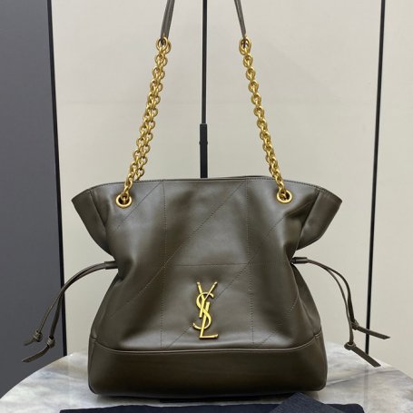 SAINT LAURENT 833948 ラムレザー グリーン、ゴールド トートバッグ、脇下バッグ ジェイミー 29x27x11cm サイズ:29x27x11cm