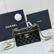 CHANEL AP4974 ラムレザー 菱格紋 ブラック×ゴールド 斜め掛けバッグ クラシック ヴィンテージ 19.5×17×5cm サイズ:19.5×17×5cm