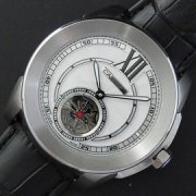 CARTIER カリブル ドゥ Asian 自動巻き クロノメーター ブラック革バンド 愛用者多数