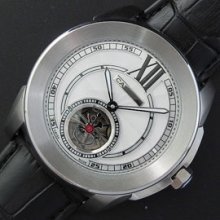 CARTIER カリブル ドゥ Asian 自動巻き クロノメーター ブラック革バンド 愛用者多数