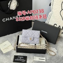 CHANEL 0238 SS19 チェーン付きカードケース カヴィア粒革 サイズ:12.5x8.5x2.5cm