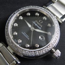 OMEGA デビル レディマティック 全面ダイヤ レディース