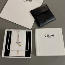 ネックレス C 滿鑽凱旋門ネックレス（金×銀）— 重厚感あり、ダブル凱旋門モチーフ、滿鑽チェーン、上品でブリリアント