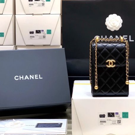 CHANEL AP2291 カーフレザー ブラック×ホワイト×グリーン×ゴールド 斜め掛けバッグ 15.3×10.5×6.5cm サイズ:15.3×10.5×6.5cm