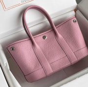 HERMES ガーデン カーフレザー 桜ピンク ハンドバッグ セミハンドメイド 18cm Garden サイズ:18cm