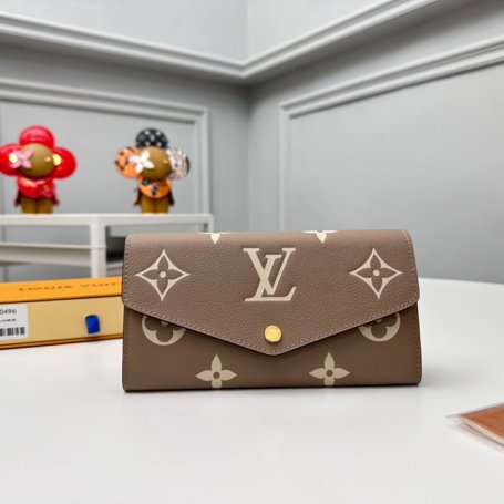 LOUIS VUITTON M80496 サラ長財布 モノグラムアンプラント ベージュ サイズ:19x10.5cm