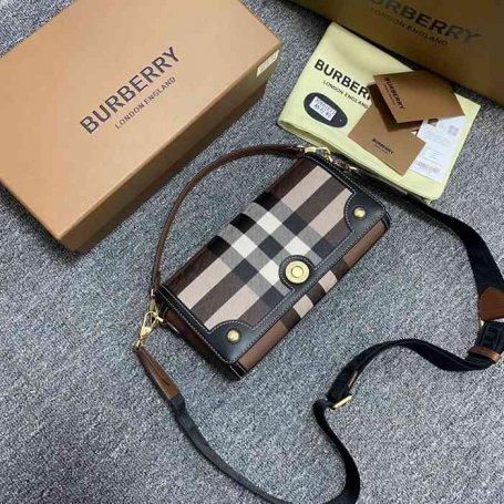BURBERRY 1671 カーフスキン チェック 斜め掛けバッグ クラシックチェック 24x14cm サイズ:24x14cm