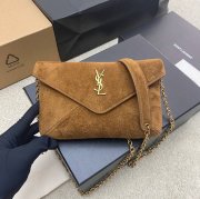 SAINT LAURENT 819271 ラムレザー、エレファント ゴールド、キャラメル、マット 斜め掛けバッグ、チェーンバッグ、封筒バッグ チェーン、封筒、カリプソ、ミニ 19x12cm サイズ:19x12cm